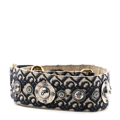 Christian Dior Oblique Studded Shoulder Strap Blue 2 of 4