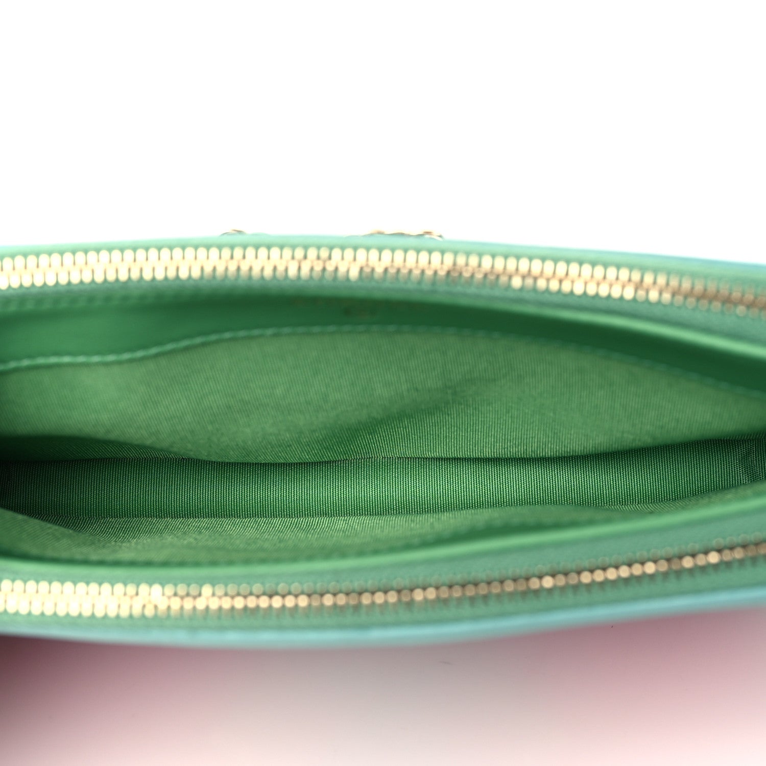 Chanel Caviar Quilted CC Filigree Clutch With Chain Pink Green Blue 5 of 10