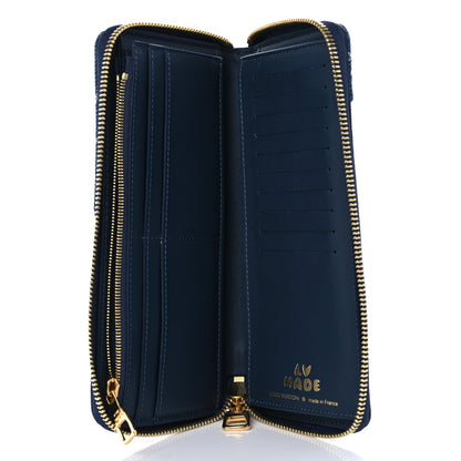 Louis Vuitton X NIGO Taurillon Monogram Denim Drip Zippy Vertical Wallet Blue 5 of 6