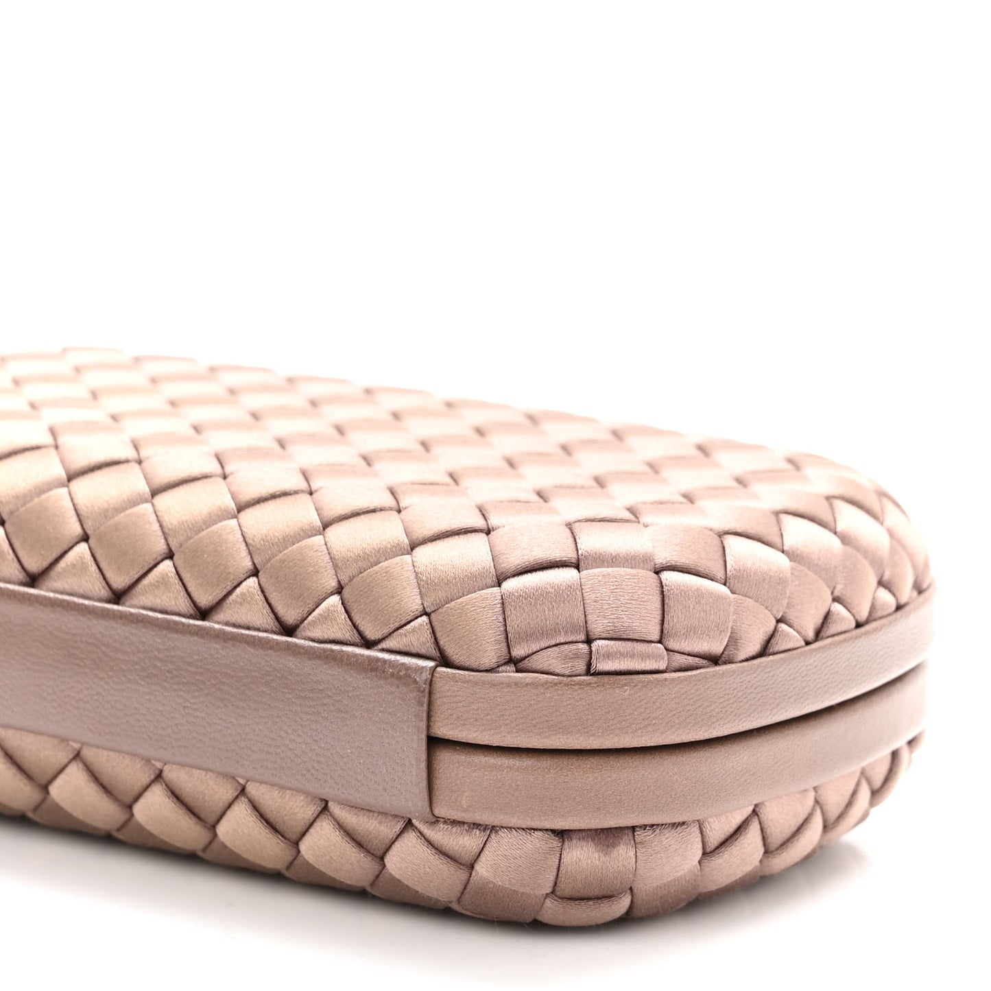 Satin Intrecciato Knot Clutch Nude