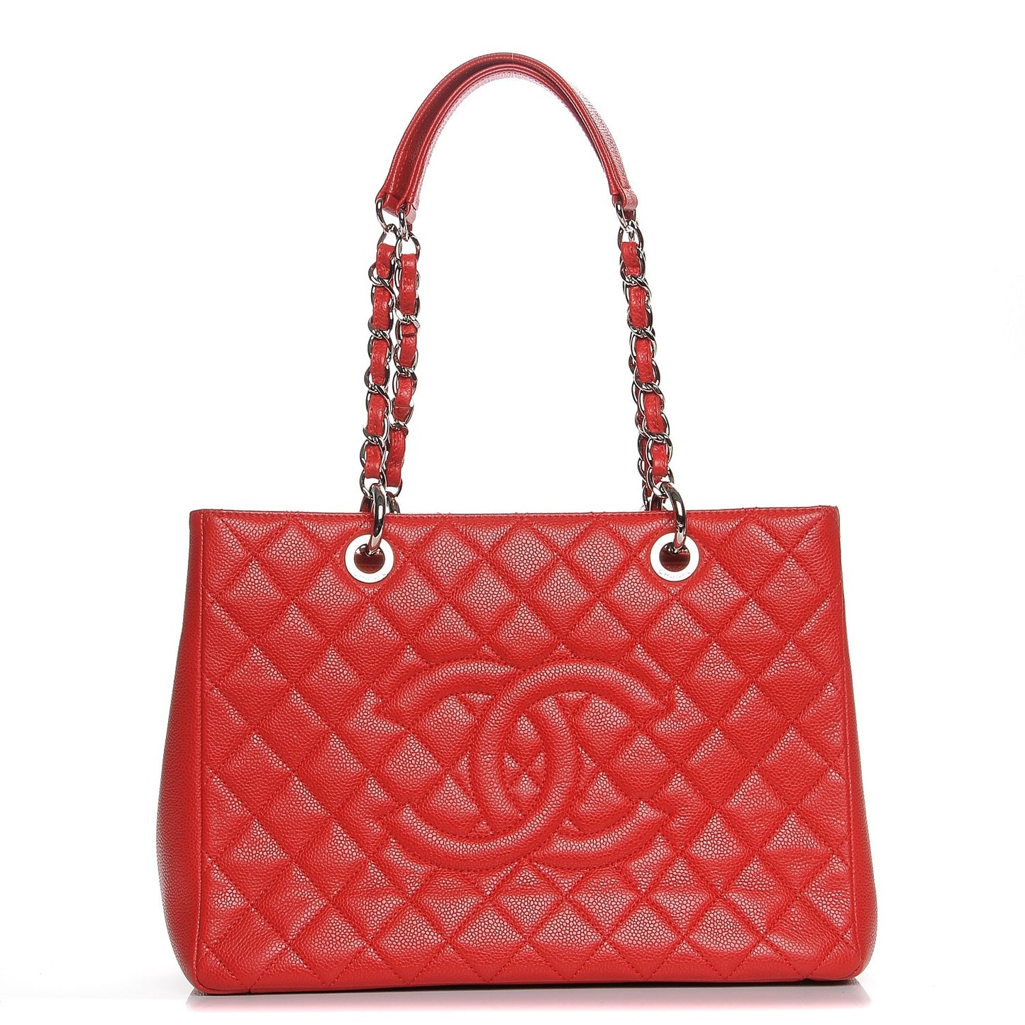 Caviar Quilted Grand Shopping Tote GST Red