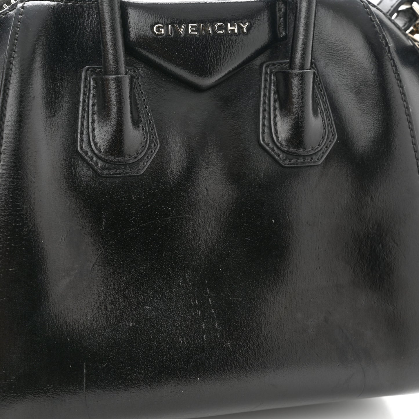 Shiny Lord Calfskin Mini Antigona Black