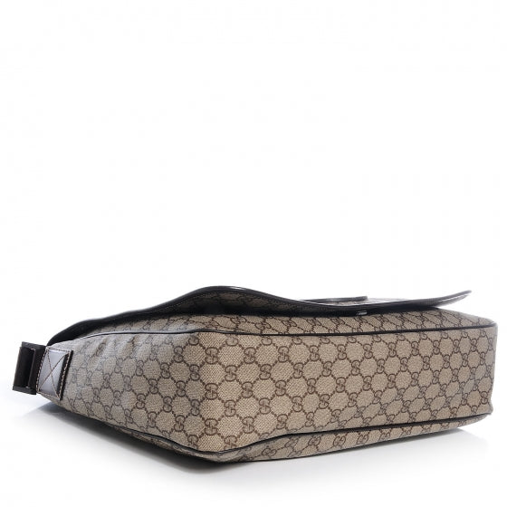 Gucci GG Supreme Monogram Large Interlocking G Flap Messenger Bag Beige Dark Brown 4 of 8