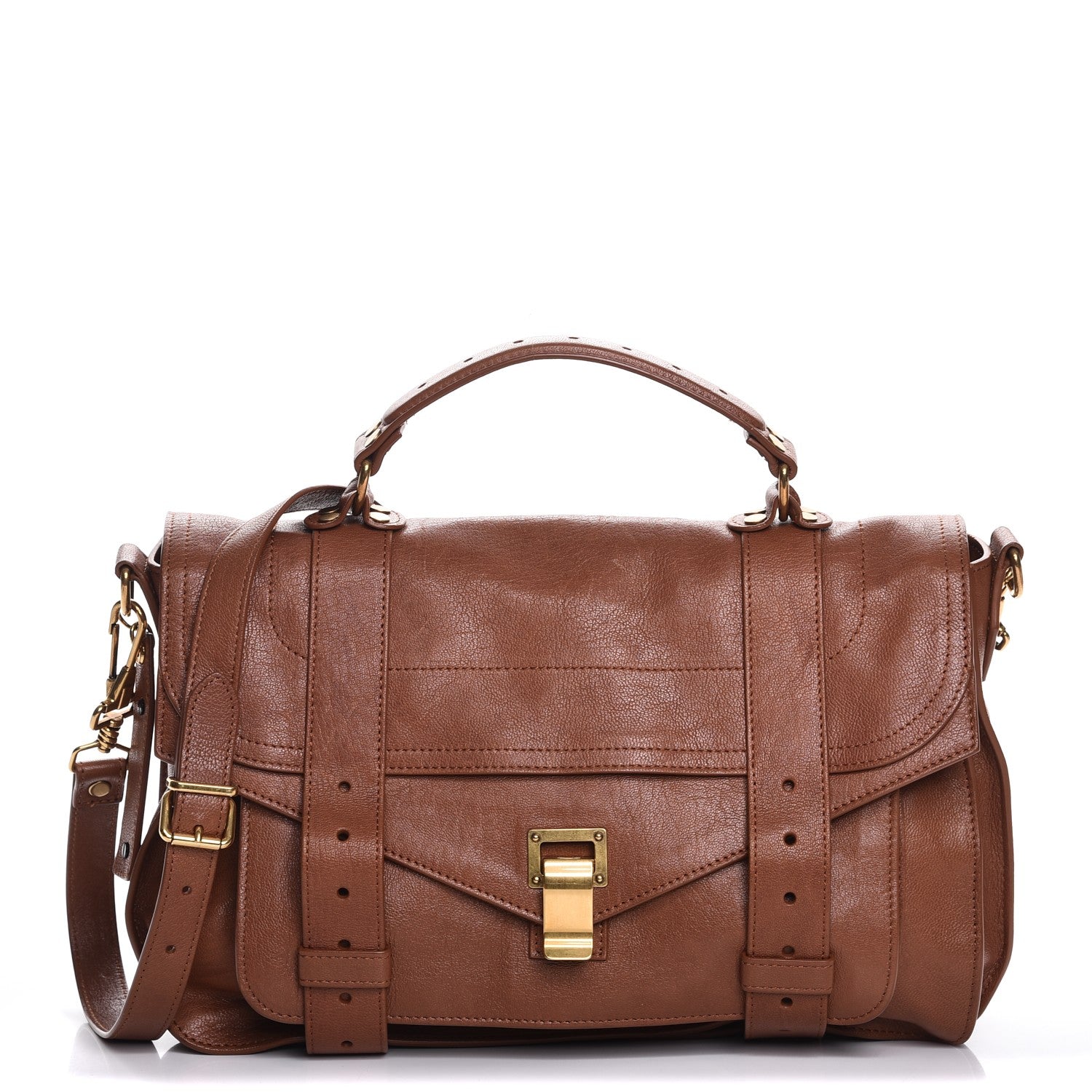Proenza Schouler Lambskin Medium PS1 Satchel Saddle 1 of 8
