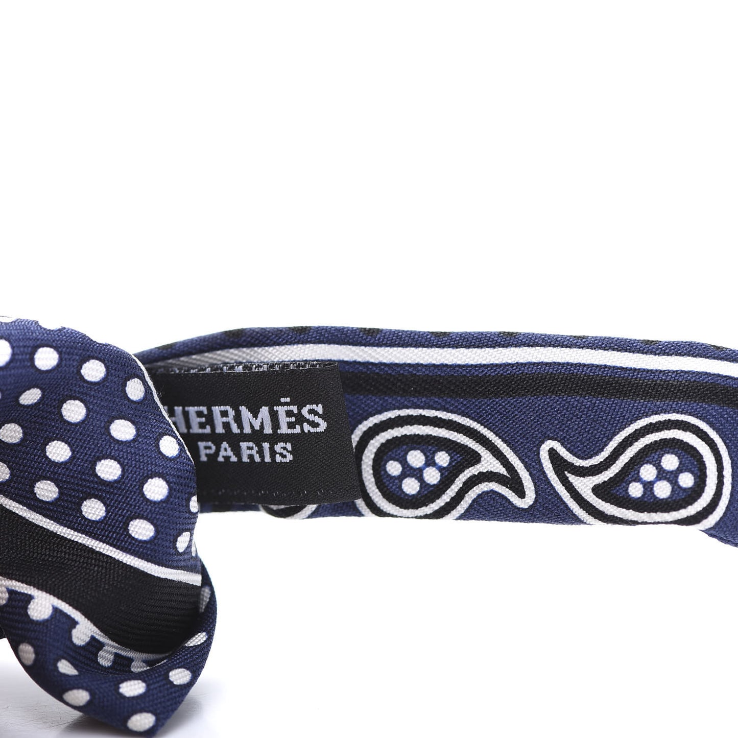 Silk Peuple Du Vent Bandana Twill Bow Tie Marine White Black