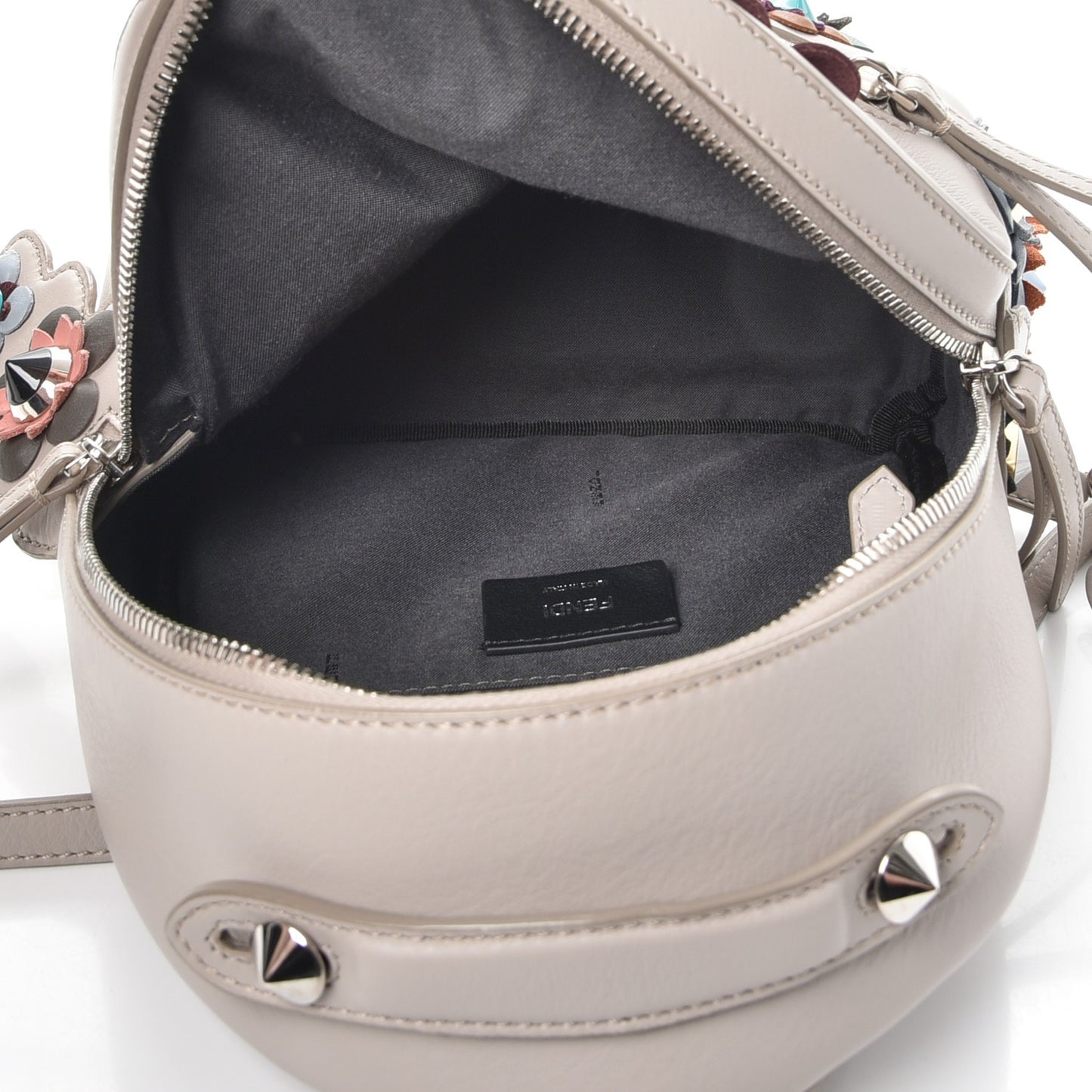 Vitello Dolce Flowerland Studded Mini Backpack Grigio Polvere Multicolor