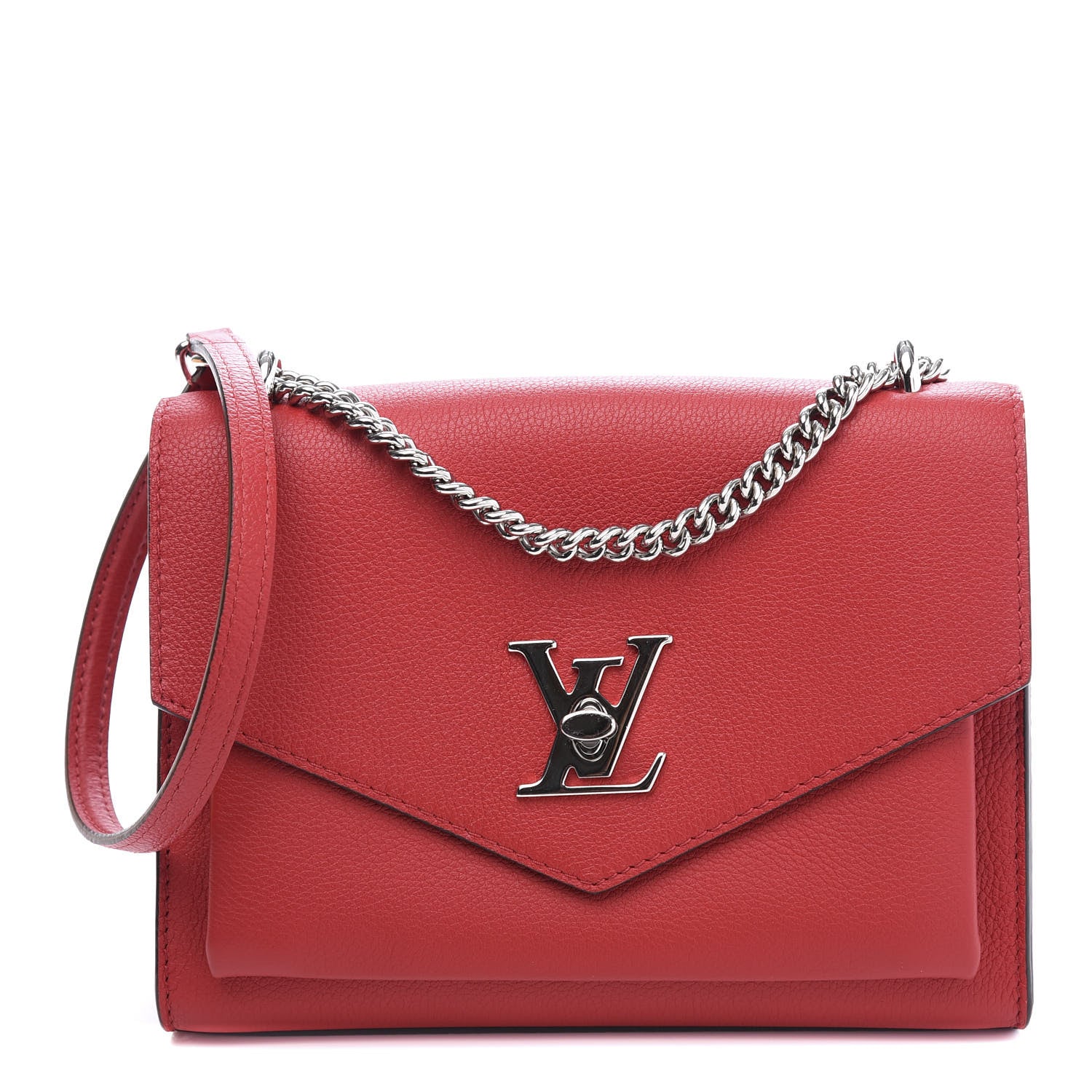 Louis Vuitton Soft Calfskin Mylockme Chain Bag BB Rubis 1 of 11