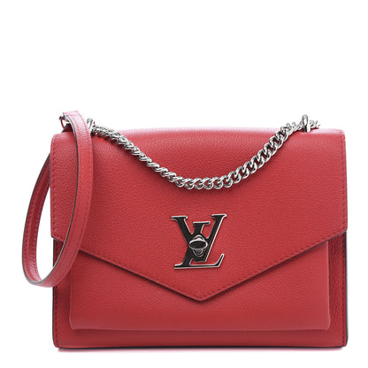 Louis Vuitton Soft Calfskin Mylockme Chain Bag BB Rubis 1 of 11