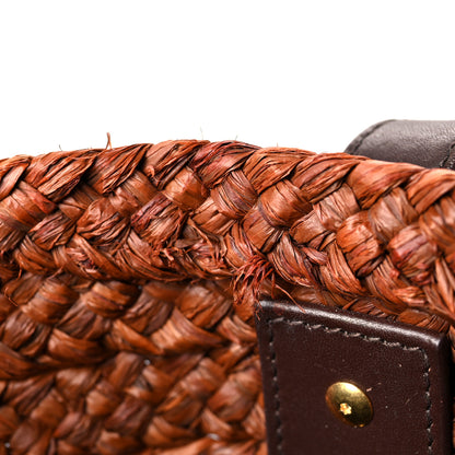 Saint Laurent Raffia Calfskin Small Panier Tote Dark Chocolate 10 of 11
