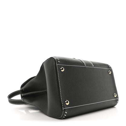 Delvaux Grained Calfskin Rodeo Surpique MM Brillant Satchel British Green 4 of 10