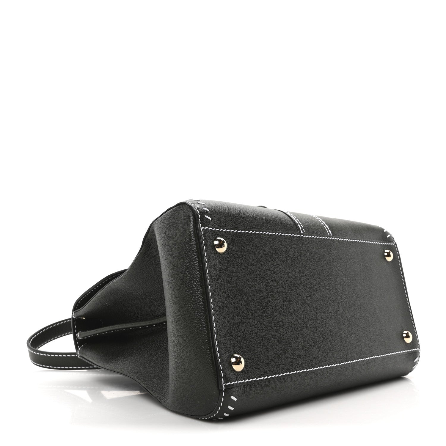 Delvaux Grained Calfskin Rodeo Surpique MM Brillant Satchel British Green 4 of 10