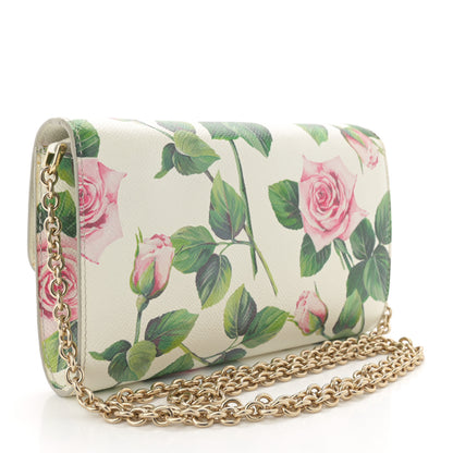 Dolce & Gabbana Dauphine Rose Print Wallet On Chain Pink 3 of 14