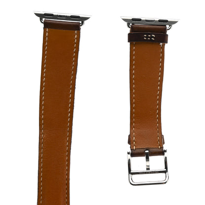 Hermes Barenia 34mm Apple Watch Double Tour Band Fauve 3 of 8
