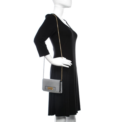 Christian Dior Metallic Calfskin J'adior Croisiere Chain Wallet Graphite 2 of 10