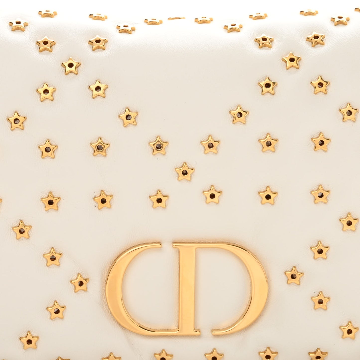 Calfskin Star Motif Macrocannage Mini Caro Bag Latte
