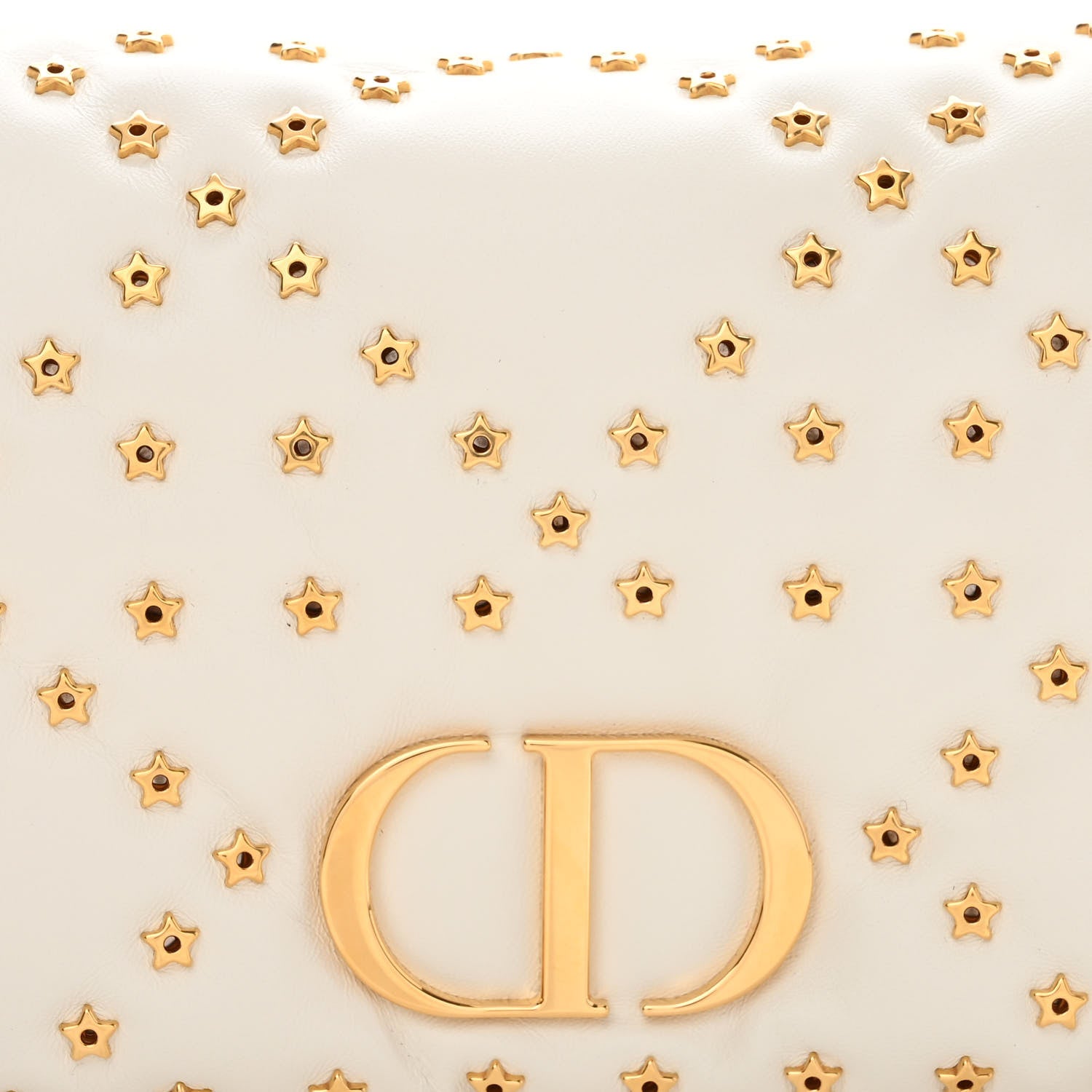 Christian Dior Calfskin Star Motif Macrocannage Mini Caro Bag Latte 8 of 10