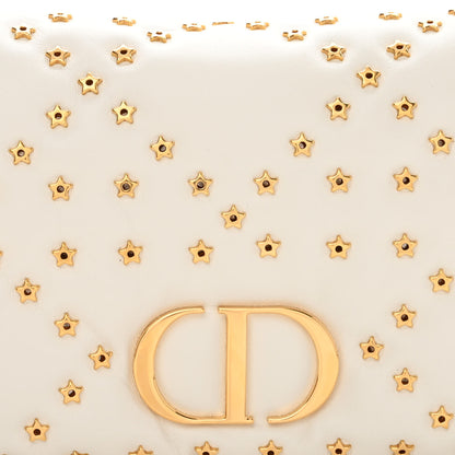 Christian Dior Calfskin Star Motif Macrocannage Mini Caro Bag Latte 8 of 10