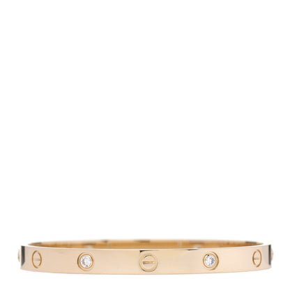 Cartier 18K Yellow Gold 4 Diamond LOVE Bracelet 18 2 of 6