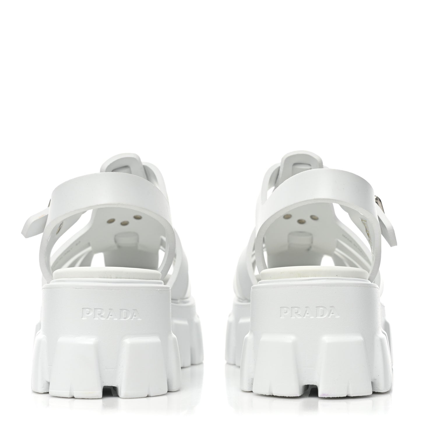 Foam Rubber Metal Triangle Logo Monolith 55mm Cage Sandals 40 White