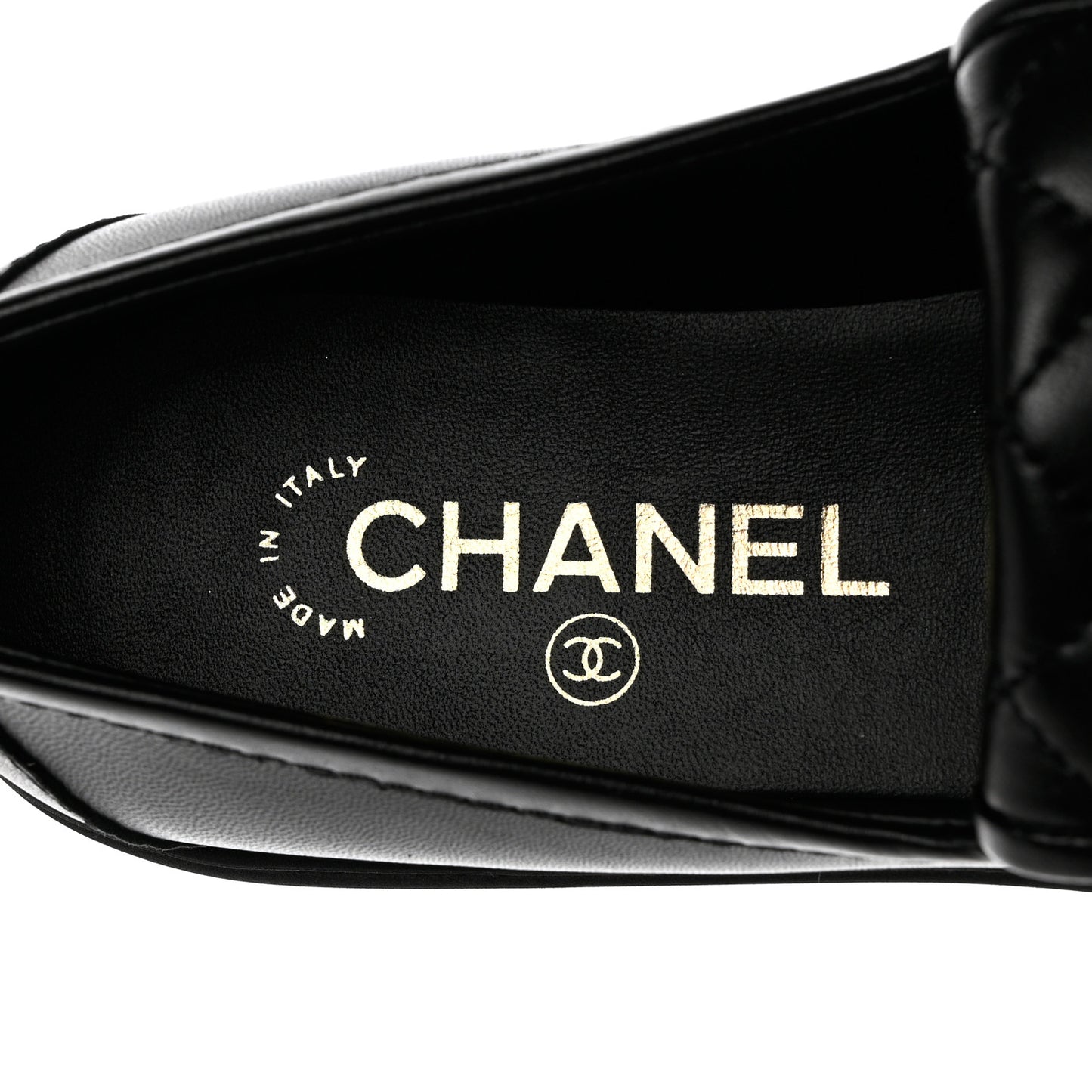 Lambskin Quilted CC Turnlock Loafers 38 Black