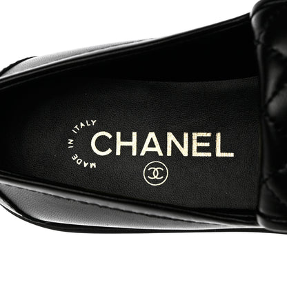 Chanel Lambskin Quilted CC Turnlock Loafers 38 Black 7 of 10