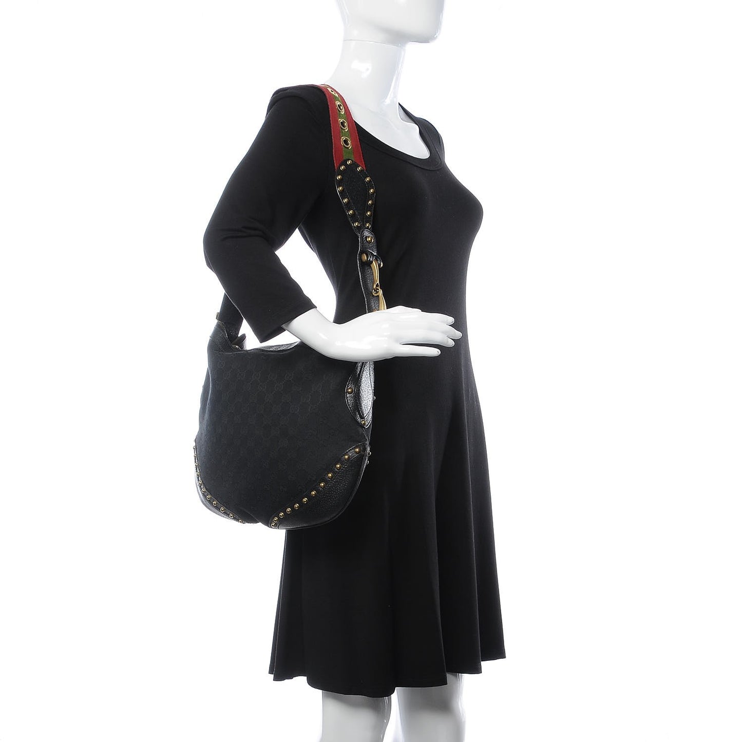 Monogram Pelham Studded Shoulder Bag Black