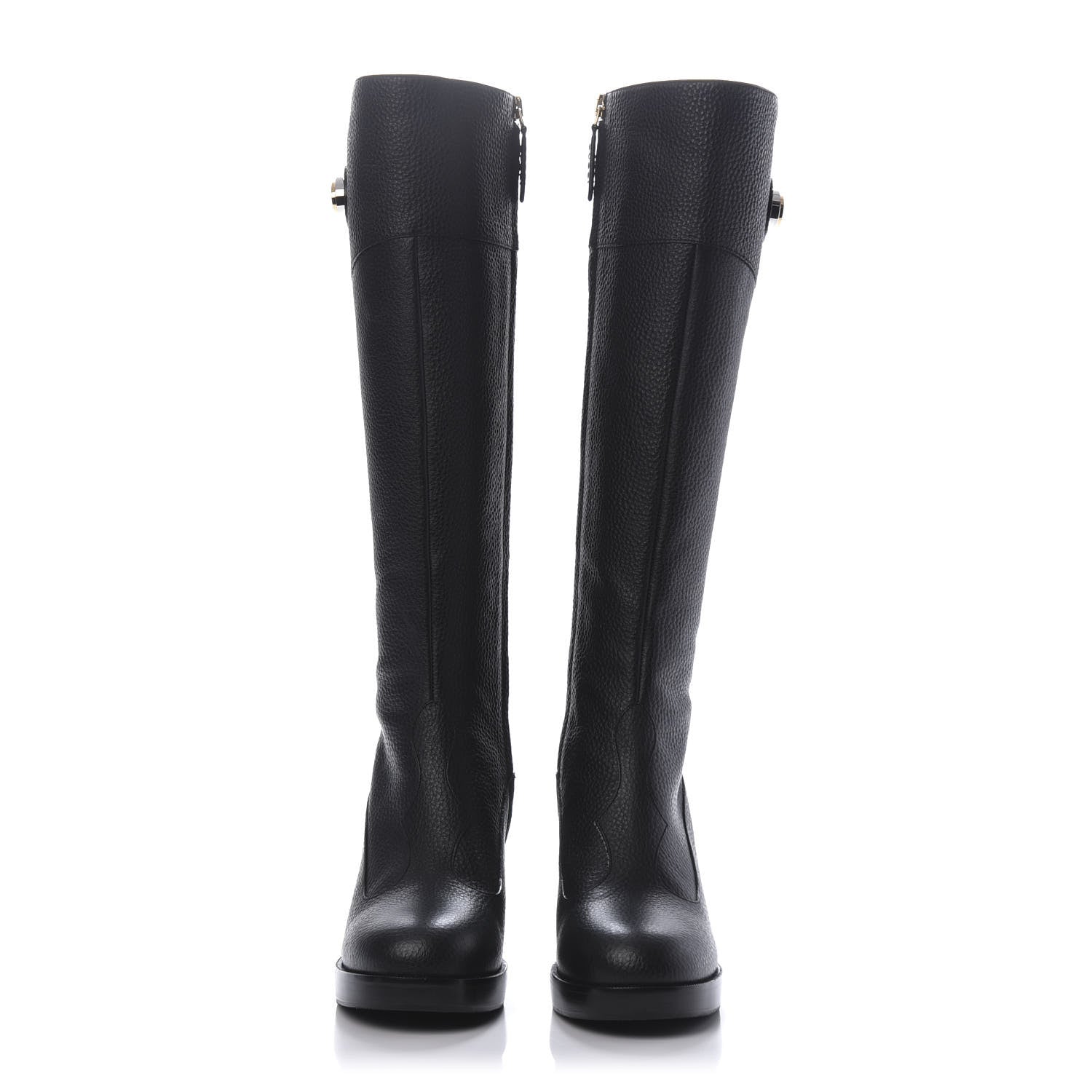 Gucci Austin Calfskin Interlocking G Knee High Boots 37 Black 2 of 10