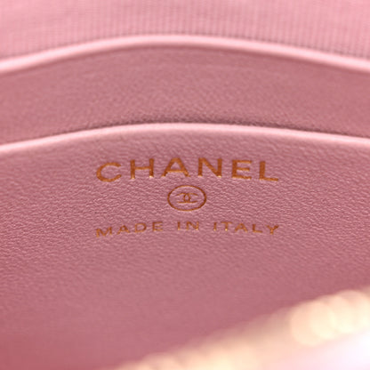 Chanel Tweed Quilted Mini Clutch With Chain Pink 6 of 11