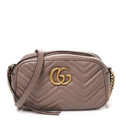 Gucci Calfskin Matelasse Small GG Marmont Chain Shoulder Bag Porcelain Rose 1 of 9