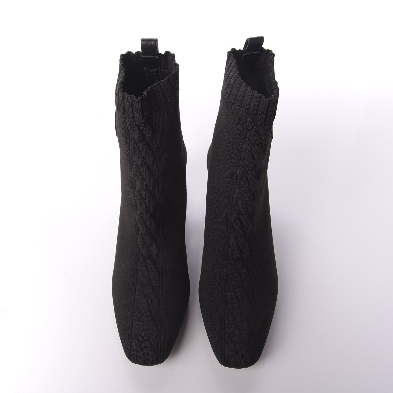 Hermes Knit Calfskin Volver Ankle Boots 37 Black 6 of 10