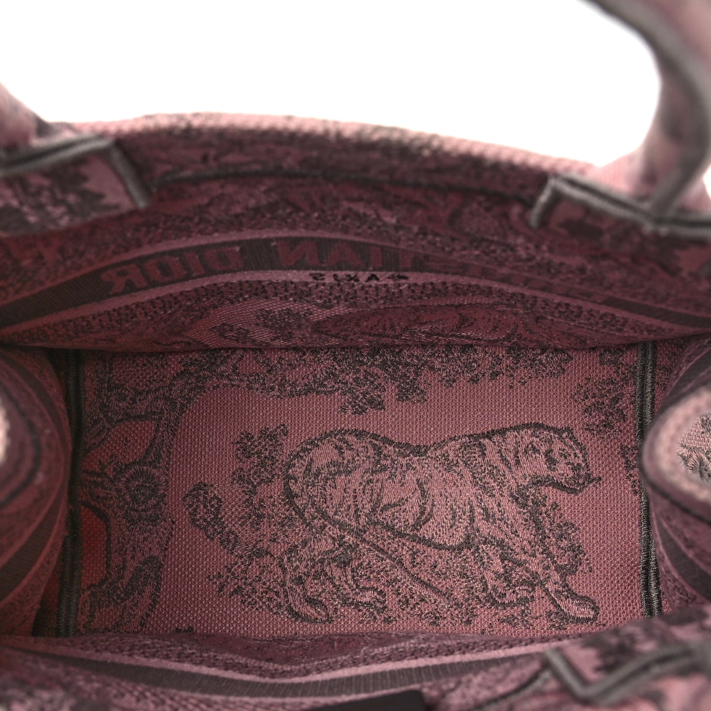 Canvas Embroidered Small Dioriviera Toile De Jouy Book Tote Pink