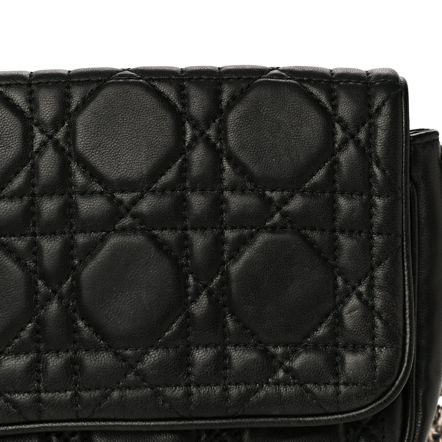 Lambskin Cannage Lady Dior Pochette Black