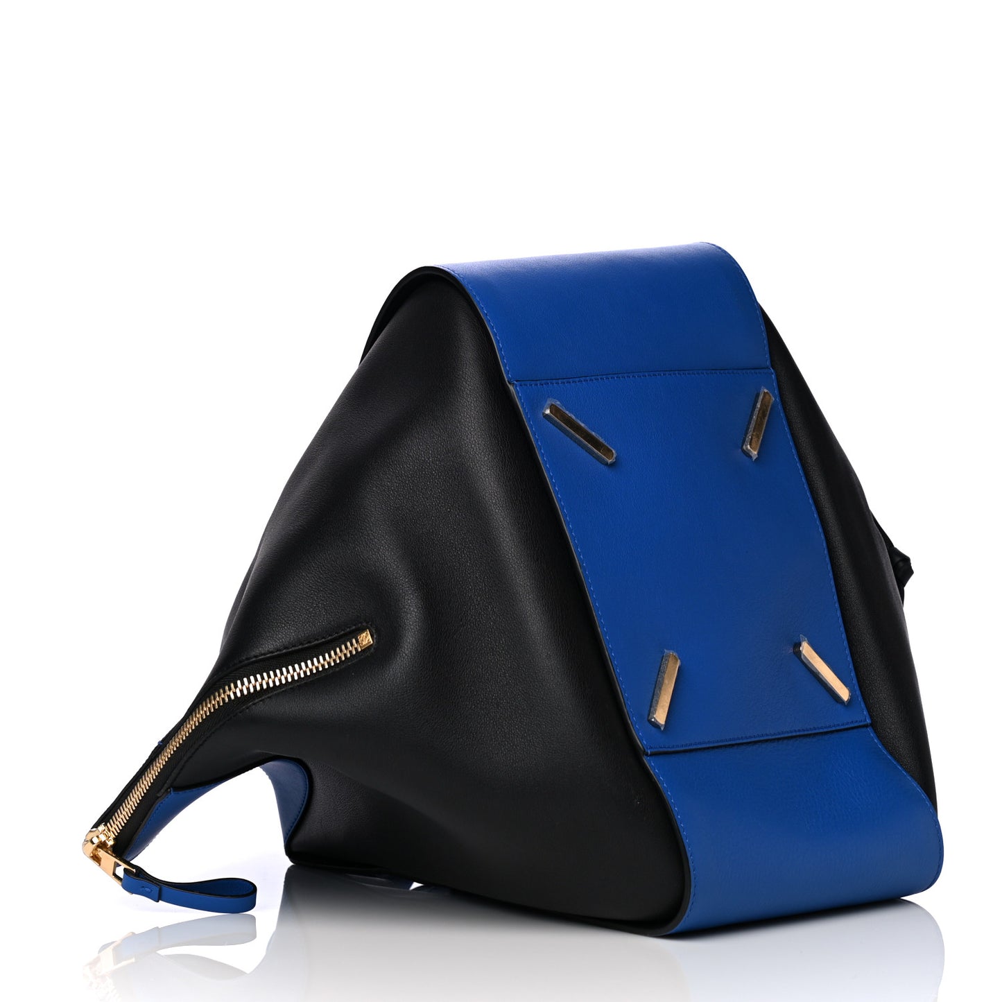 Calfskin Medium Hammock Shoulder Bag Electric Blue Black