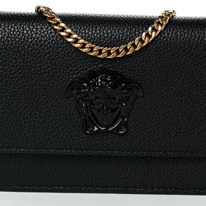 Versace Grained Calfskin Palazzo Chain Evening Bag Black 7 of 11