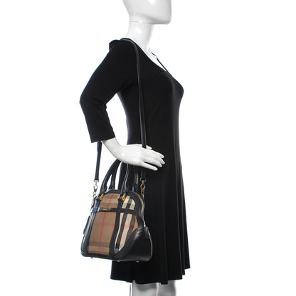 Burberry Bridle Calfskin House Check Small Orchard Bowling Bag Black 2 of 14