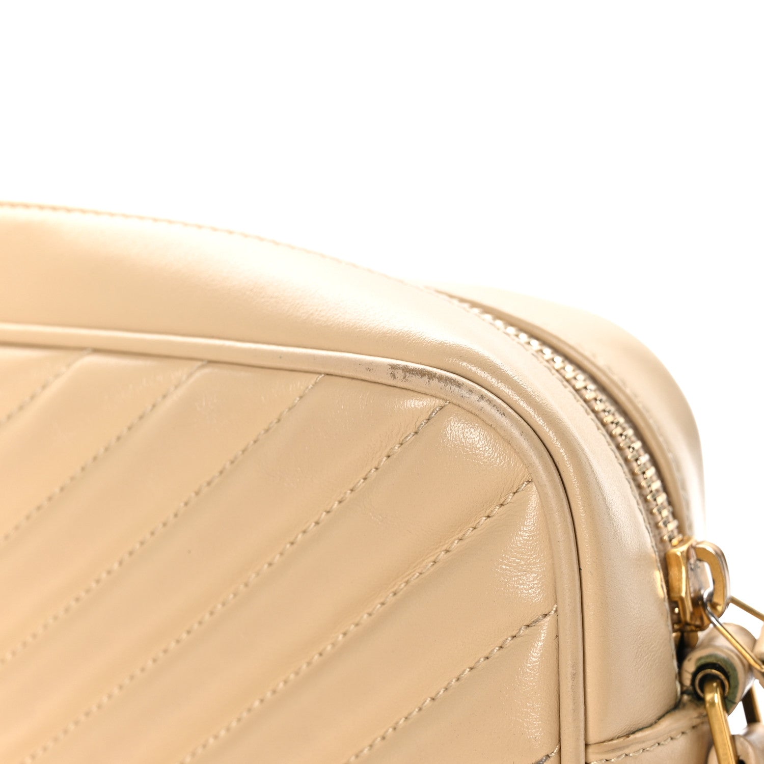 Saint Laurent Calfskin Matelasse Monogram Lou Camera Bag Dark Beige 15 of 19