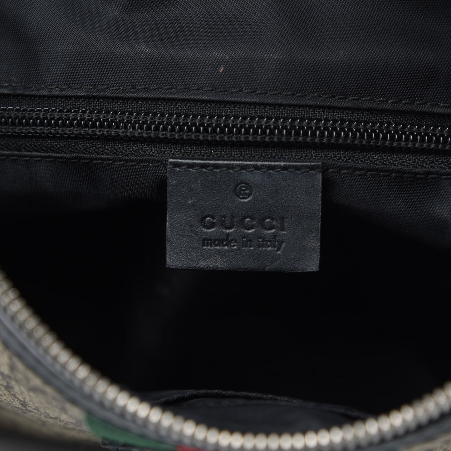 GG Supreme Monogram Web Messenger Bag Black