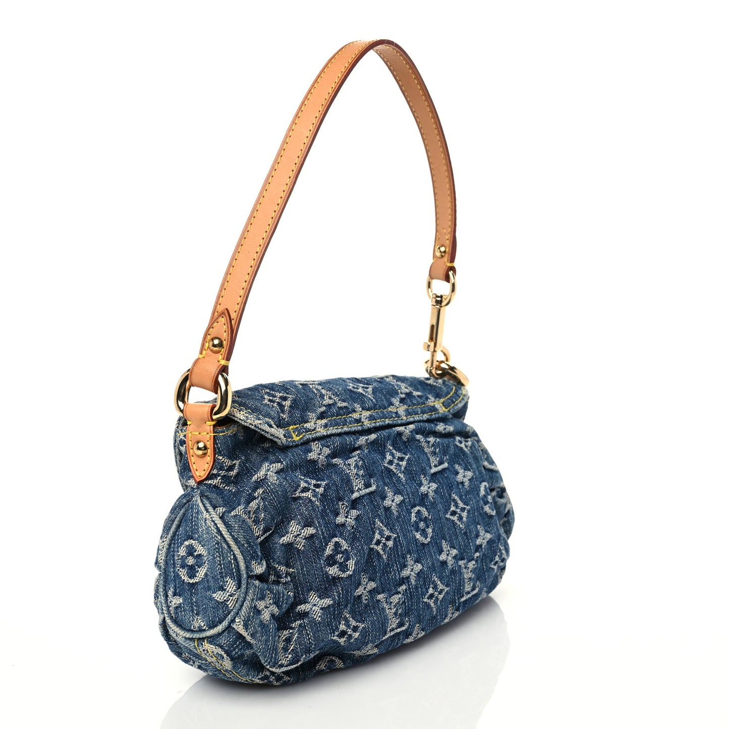 Monogram Denim Mini Pleaty Blue