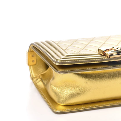 Chanel Metallic Patent Calfskin Quilted Small Boy Flap Gold 8 of 11