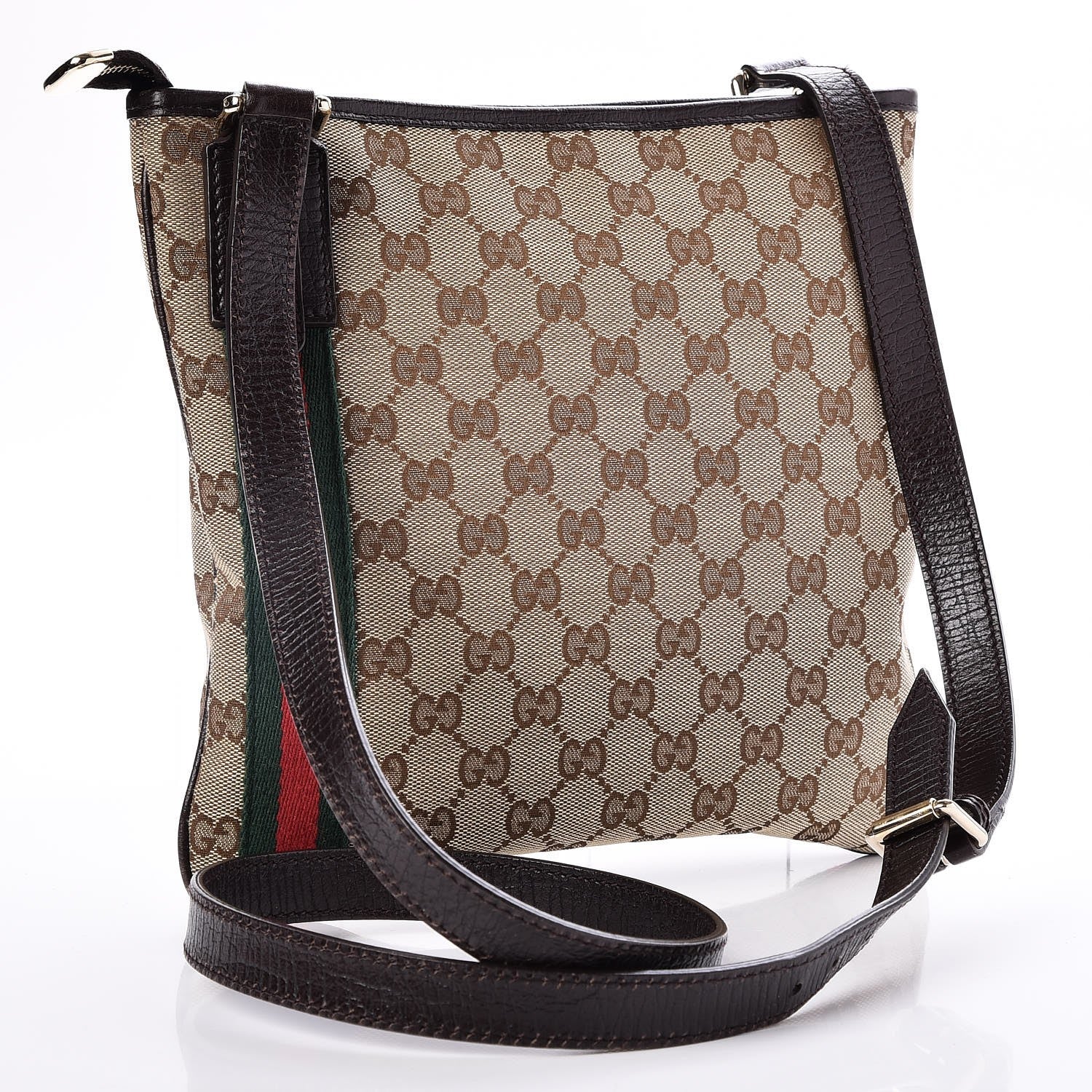 Gucci Monogram Web Jolicoeur Charms Messenger Dark Brown 3 of 7