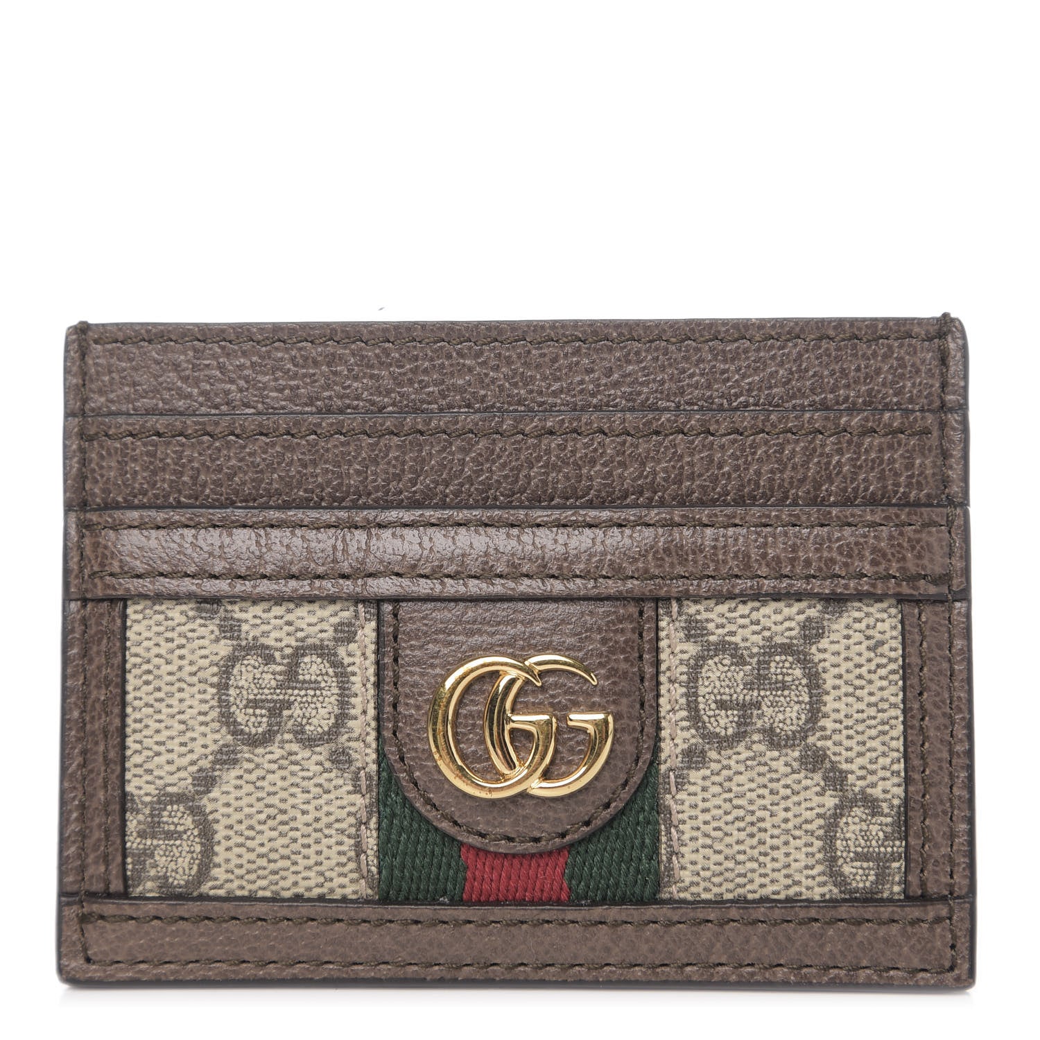 Gucci GG Supreme Monogram Ophidia Card Holder Brown 1 of 6