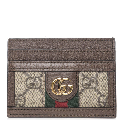 Gucci GG Supreme Monogram Ophidia Card Holder Brown 1 of 6
