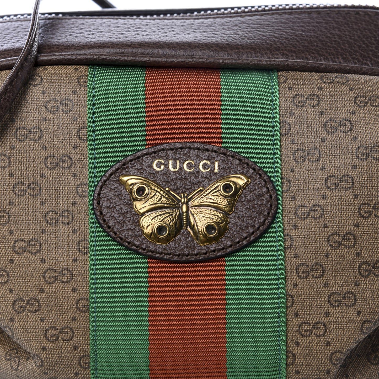 Mini Vintage GG Supreme Monogram Web Butterfly New Candy Crossbody Beige New Acero