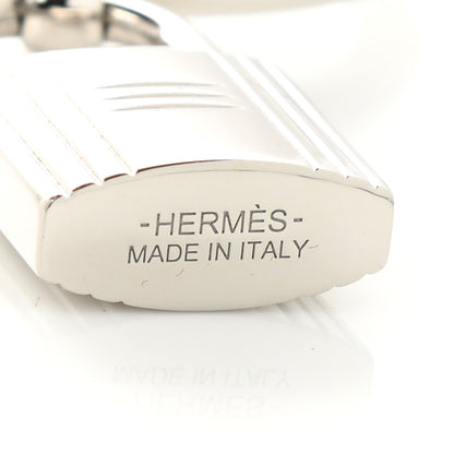 Hermes Palladium Loop Charms Cadenas Scarf Ring Silver 3 of 3