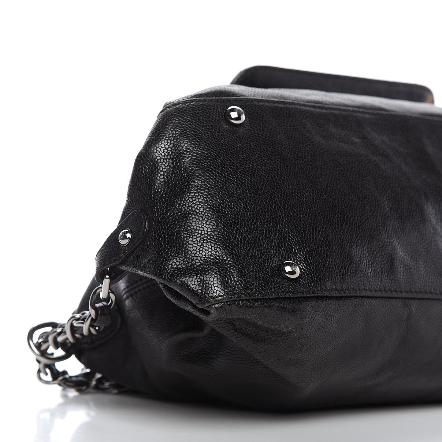 Glazed Caviar Pocket In The City Shoulder Bag Black