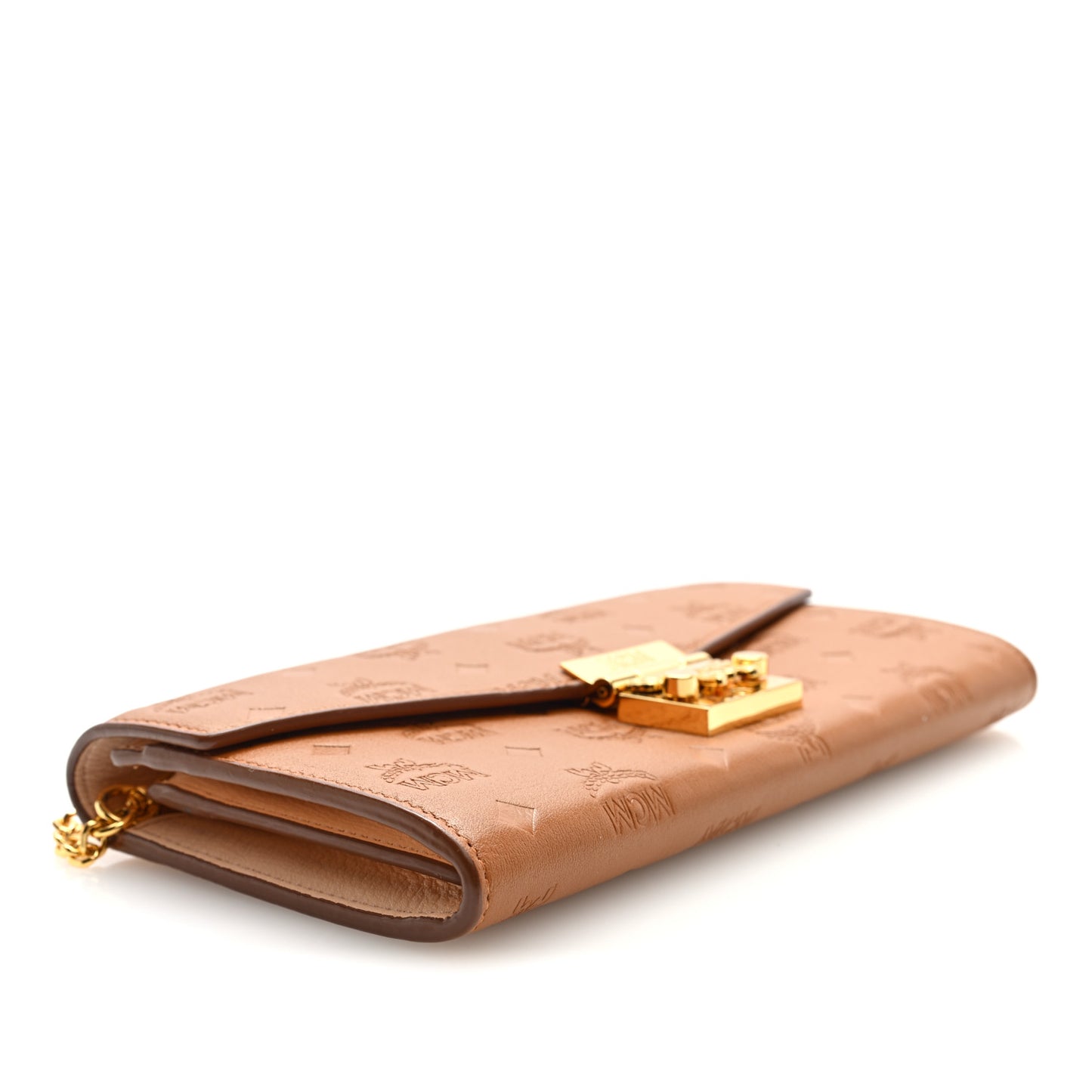 Calfskin Ottomar Large Patricia Wallet On Chain Cognac