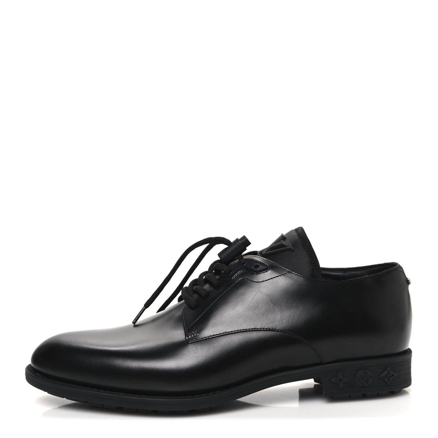 Calfskin Mens Formal Derby Shoes 8 Black