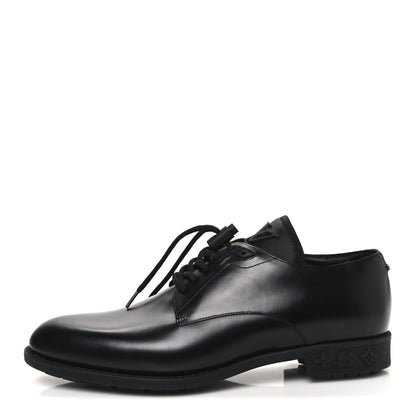 Louis Vuitton Calfskin Mens Formal Derby Shoes 8 Black 1 of 10