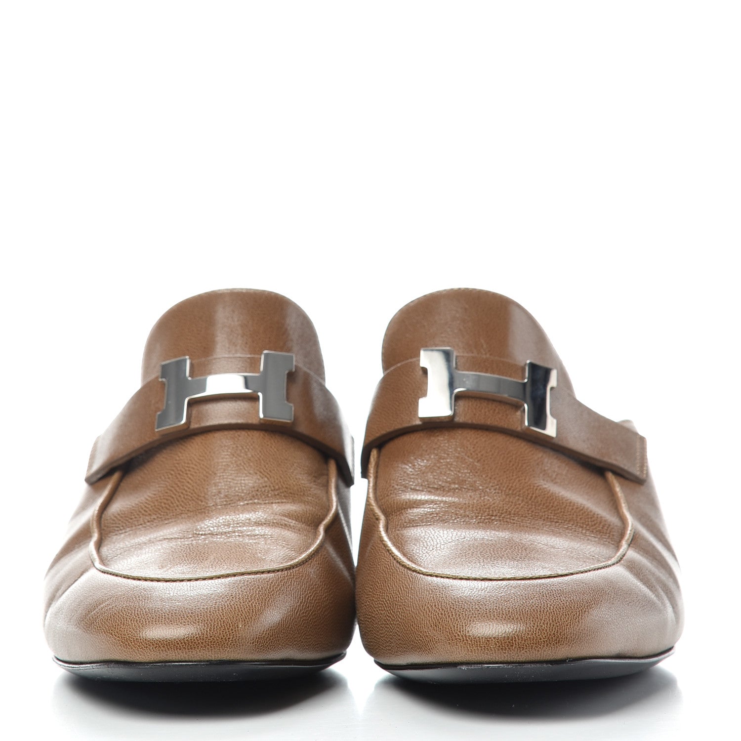Hermes Goatskin Paradis Mules 38 Taupe 2 of 10
