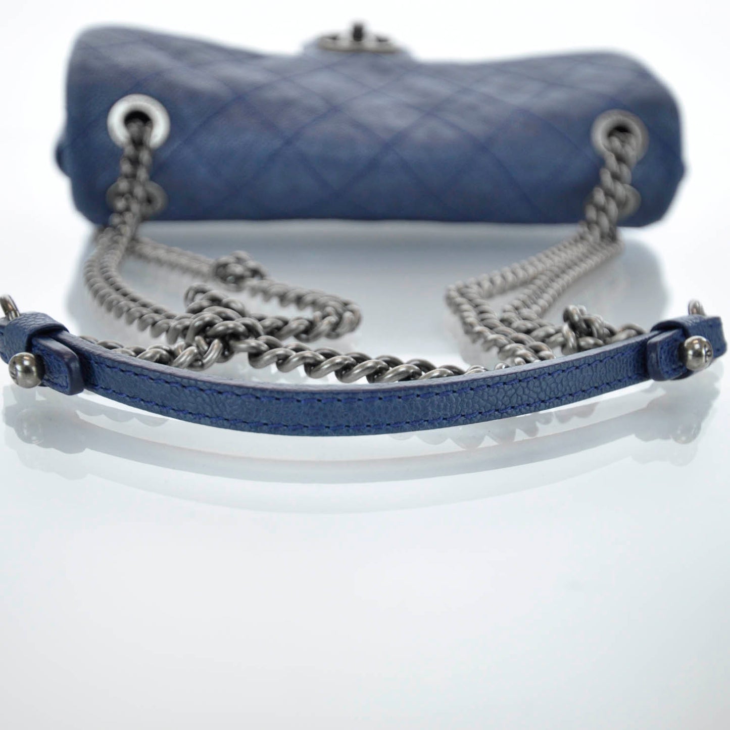 Caviar Quilted Medium Simply CC Flap Blue